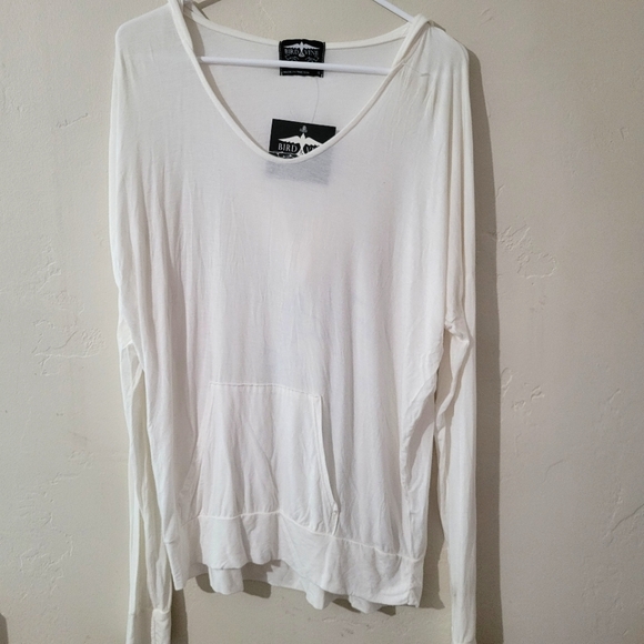 NWT Bird and Vine Pullover White Salt In The Air Small Oversized Hoodie - Picture 1 of 8